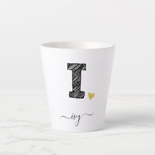 Lettre Monogramme I, Latte Mug (Devant)