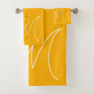 Lettre Monogramme jaune simple Script minimal