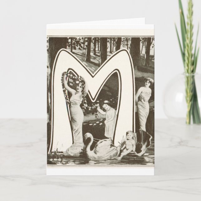 Lettre monogramme M - Art nouveau romantique Desig (Devant)