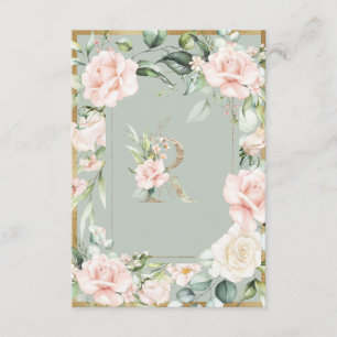 Lettre monogramme R Carte de remerciements Mariage