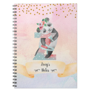 Lettre monogramme Z Baby Panda Girl Journal quotid