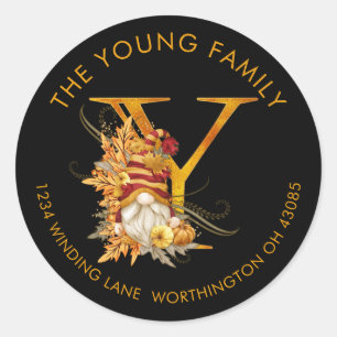 LETTRE MONOGRAPHE GnomE Étiquette de adresse