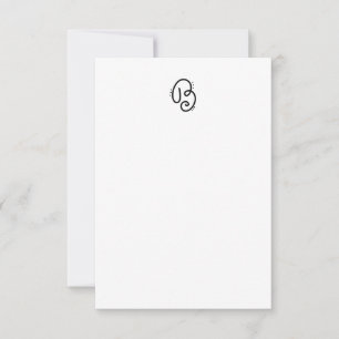 Lettre monographique B carte pour notes manuscrit