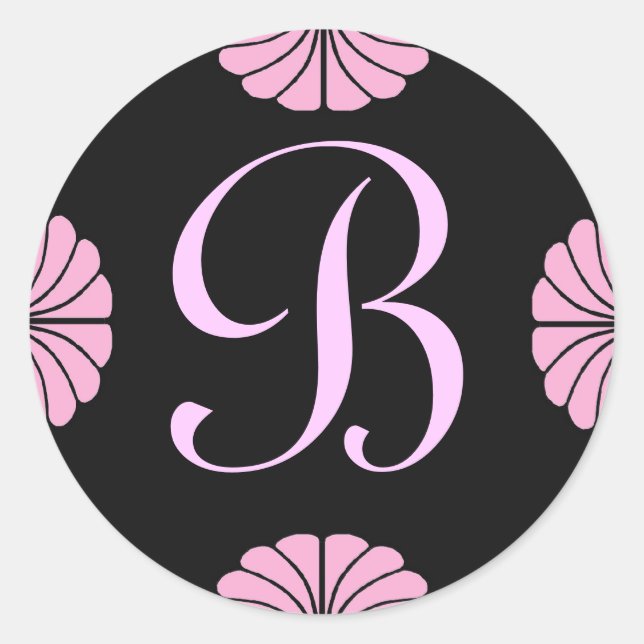 LETTRE MONOGRAPHIQUE B Sticker rose (Devant)