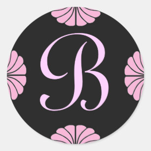 LETTRE MONOGRAPHIQUE B Sticker rose