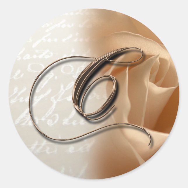 LETTRE MONOGRAPHIQUE C Sticker Mariage Enveloppe (Devant)