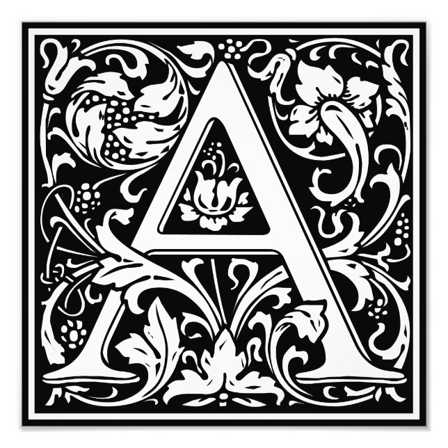 LETTRE MONOGRAPHIQUE Florale Alphabet A PHOTO (Devant)