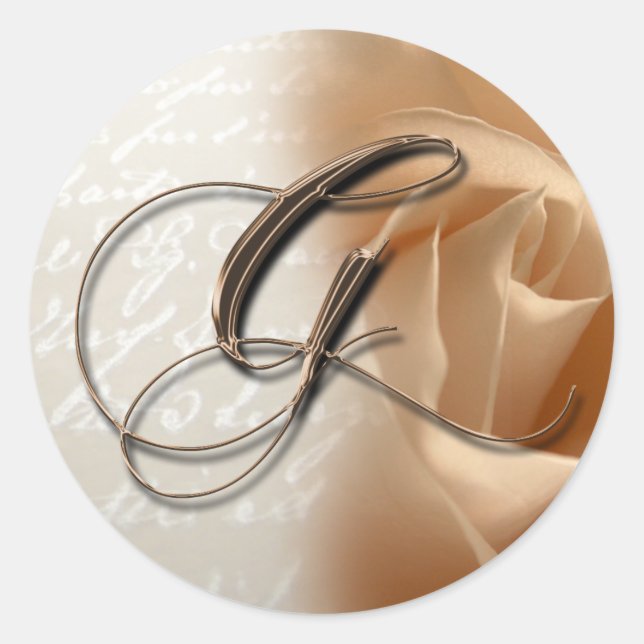 LETTRE MONOGRAPHIQUE G Sticker Mariage Enveloppe (Devant)