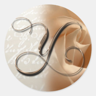 LETTRE MONOGRAPHIQUE Y Sticker Mariage Enveloppe