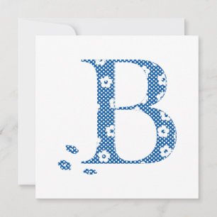 LETTRE Motif Fleur B(bleu)