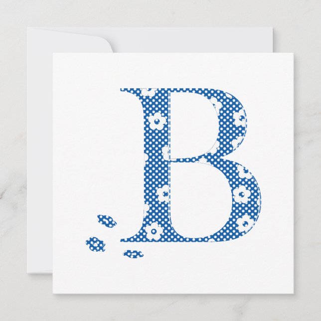LETTRE Motif Fleur B(bleu) (Devant)