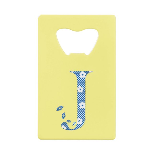 LETTRE Motif Fleur J (bleu) (Devant)