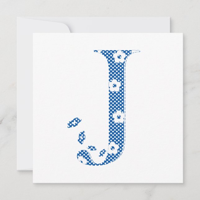 LETTRE Motif Fleur J (bleu) (Devant)
