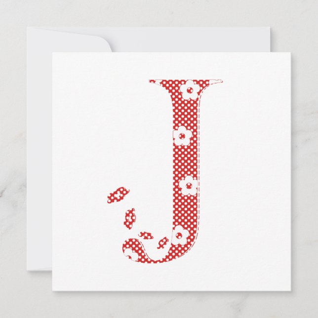 LETTRE Motif Fleur J (rouge) (Devant)