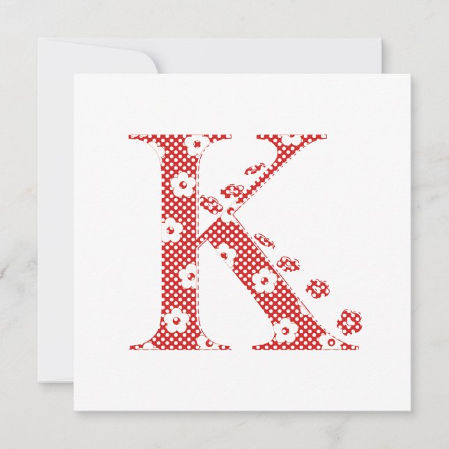 LETTRE Motif Fleur K(rouge) (Devant)