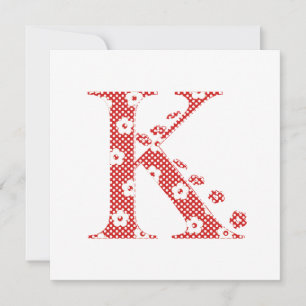 LETTRE Motif Fleur K(rouge)
