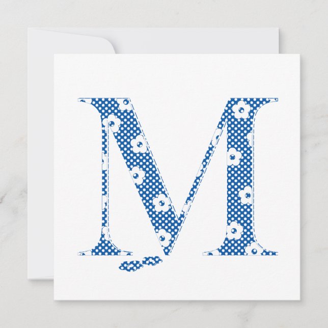 LETTRE Motif Fleur M(bleu) (Devant)