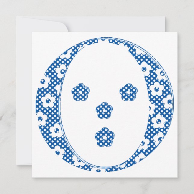 LETTRE Motif Fleur O(bleu) (Devant)