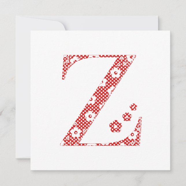LETTRE Motif Fleur Z (rouge) (Devant)