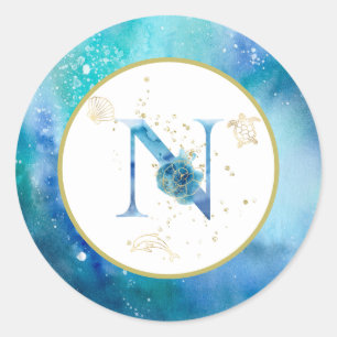 *~* LETTRE N - Autocollant d'enveloppe de plage na