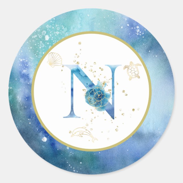 *~* LETTRE N - Autocollant d'enveloppe de plage na (Devant)