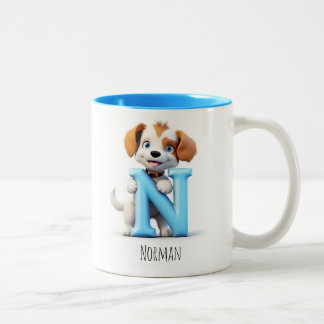 Lettre N Chien Alphabet Monogramme Café Mug