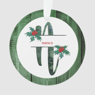 *~* Lettre N Rustic Christmas PHOTO Wood AP44