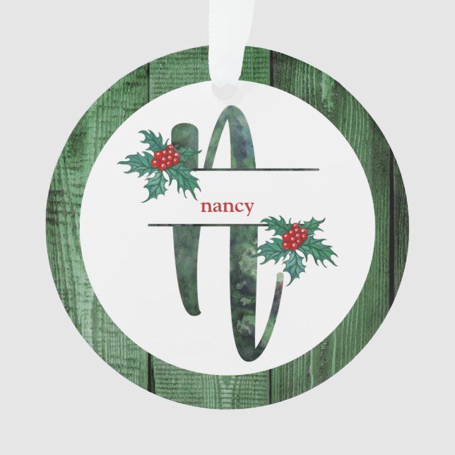 *~* Lettre N Rustic Christmas PHOTO Wood AP44 (devant)