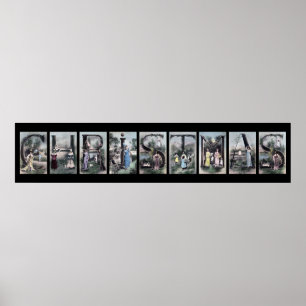 LETTRE NOËL Alphabet Poster Art