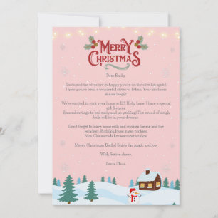 Lettre Noël du Père Noël Carte