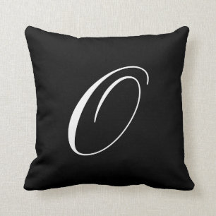 Lettre O Coussin de monogramme noir