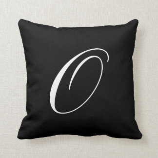 Lettre O Coussin de monogramme noir