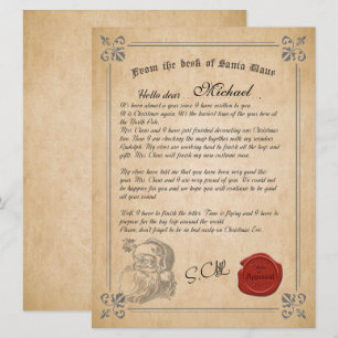 Lettre officielle de la carte de vacances du Père