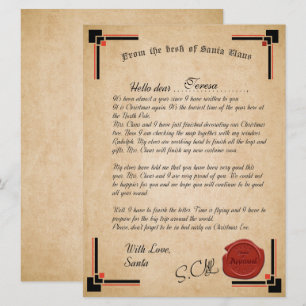 Lettre officielle de la carte de vacances du Père 