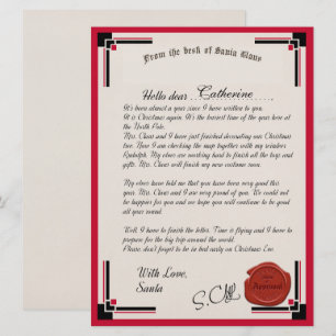 Lettre officielle de la carte de vacances du Père