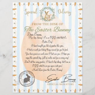 Lettre officielle du lapin de Pâques (Bleu)