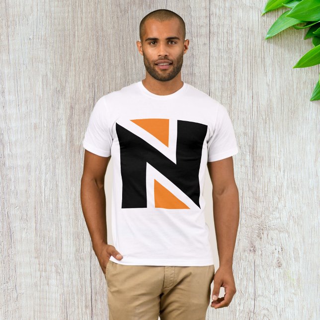 LETTRE ORANE ET NOIRE N Mens T-shirt (Créateur téléchargé)