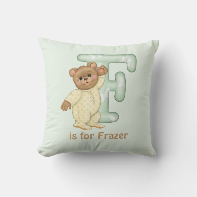 LETTRE OREILLE EN TÊTE F Coussin DE MONogramme (Recto)