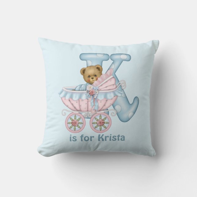 LETTRE OREILLE EN TÊTE K Coussin (Recto)
