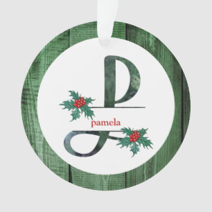 *~* Lettre P Rustic Christmas PHOTO Wood AP44