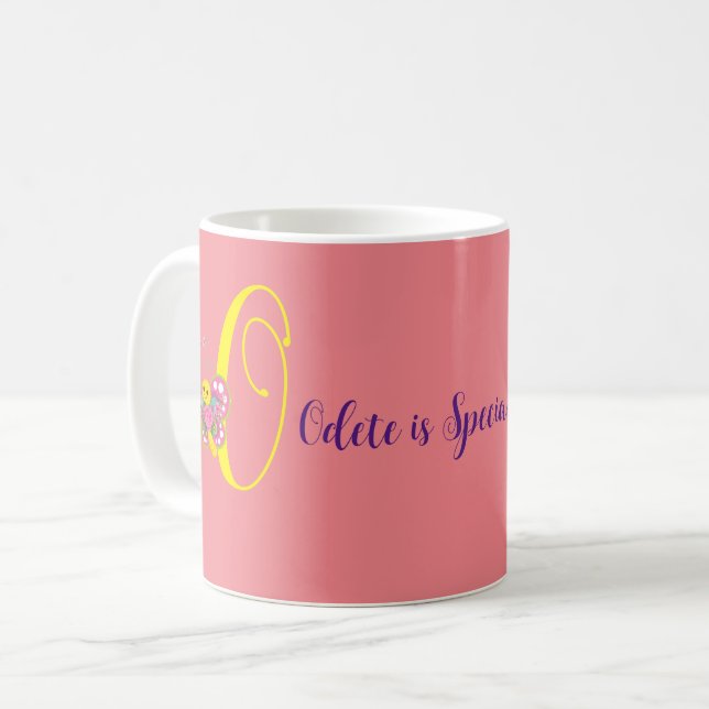 Lettre papillon O Mug florale (Devant gauche)