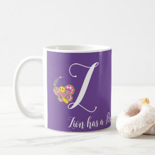Lettre papillon Z Mug florale