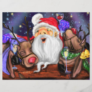 Lettre Père Noël et Reindeers En-tête drôle de Noël