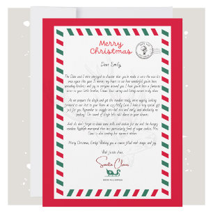 Lettre Père Noël personnalisée Carte de Noël pour 