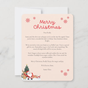 Lettre Père Noël personnalisée Carte de Noël pour 