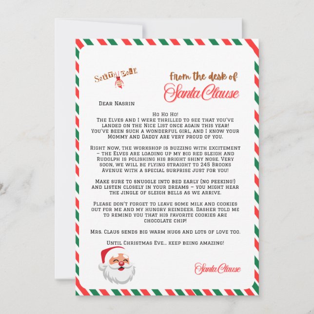 Lettre personnalisée (Devant)