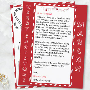 Lettre personnalisée de Noël du Père Noël pour les