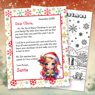 Lettre personnalisée de Père Noël avec coloriage