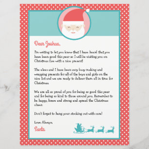Lettre personnalisée de Père Noël & Coloring Page
