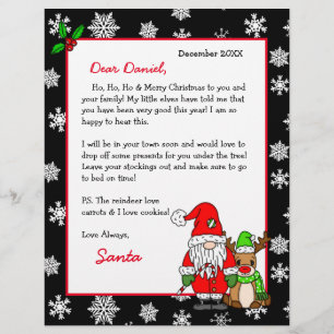 Lettre personnalisée de Père Noël pour enfants